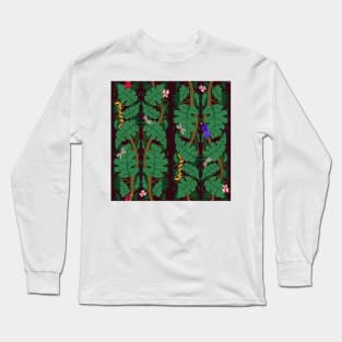 Parrots, anacondas, and bugs, Oh my! | Jungle Joy | green, red, blue Long Sleeve T-Shirt